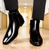 Botines Martin formales de negocios para hombre, punta fina, piel genuina, botines cortos, estilo británico, zapatos de cuero de caña alta, antideslizantes, duraderos, adecuados para ventas transfronterizas