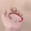 Novo Bracelet de Prata de Lei 999 com Palavra da Sorte Tesouro para Homens e Mulheres Casais Pulseira Trançada de Corda Vermelha Atacado