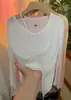 Camiseta Cover-Up Casual de Manga Larga con Protección Solar de Seda de Hielo para Mujer, Verano Simple Versátil Holgada Transpirable Color Sólido Top Adelgazante