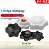 Porca borboleta cabo ameixa seis estrelas cabo baquelite furo passante furo cego cabeça de borracha plástica parafuso de mão porca M4M5M6M10M12
