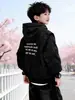 Chaqueta con capucha estampada con letras para niño 2026 Nuevo estilo de otoño para niños de mediana y mayor edad Chaqueta de trabajo Cardigan con cremallera para niños
