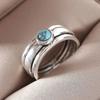 Anillo turquesa azul AliExpress vendiendo estilo bohemio vintage tallado personalidad fabricantes de anillos venta al por mayor
