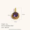 Ins de Moda Transfronterizo Europeo y Americano Geométrico Sólido Cuentas Cilíndricas Accesorios para Video Acero Inoxidable Chapado en Oro de 18K Colgante Redondo de Circonio para Mujeres
