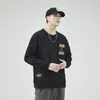 Moletom Gola Redonda Masculino Primavera e Outono Marca Tendência Camisa Base Pesada 2025 Nova Versátil Pulôver Camiseta de Manga Longa Top