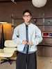 Sudadera con Capucha Chaqueta de Rayas Falsa de Dos Piezas de Alta Inteligencia para Hombre Otoño Cardigan en Capas de Gama Alta Chaqueta de Vuelo