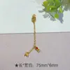 Corrente de pulseira com pingente zhakiram de ouro e diamante antigo, pingente de sino, acessórios de pingente para colar DIY, atacado