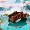 Micro-Paisaje Creativo Puente de Madera Estilo Antiguo Pabellón Jardinería Paisajismo Decoración DIY Accesorios Artesanías de Resina Adornos Pequeños