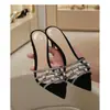 Exquisitos Zapatos de Tacón Alto de Stiletto con Pedrería Estilo Francés para Mujer, Nuevo Modelo Verano 2026, Elegantes Sandalias de Tacón Alto sin Cierre