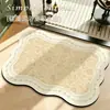 Tapete de chão de terra de diatomáceas estilo vintage para banheiro, absorvente de água, secagem rápida, antiderrapante, anti-queda, adequado para vaso sanitário e banheiro