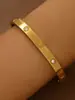 Pulseras de Moda de Acero Inoxidable Dorado de Venta Caliente Europea y Americana No se Desvanecen Fácilmente Joyería de Acero Inoxidable 18K Brazaletes Dorados
