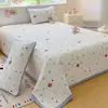 Juego de colcha de tres piezas de gasa arrugada de algodón con estampado, con sábana acolchada, colcha de verano refrescante y protector, apto para todas las estaciones