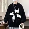 Bestseller transfronterizo: Suéter de punto unisex de cuello redondo con estampado de gatos, moderno y único, directo de fábrica