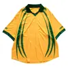 Camiseta de Fútbol Polo Manga Corta Bloque de Color Retro Cuello en V, Camisa Deportiva de Fútbol Holgada Oversize Vintage Estilo Americano