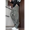Pantalones de pana teñidos anudados rectos holgados nuevos para hombre Primavera y Otoño 2025 Pantalones de pierna ancha modernos Pantalones casuales modernos de talla grande para hombre