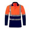 Playeras tipo polo reflectantes de manga larga transfronterizas personalizadas para sitios de construcción, minería, construcción de carreteras, camisetas de secado rápido, ropa de trabajo de protección laboral