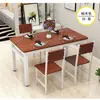 Conjunto Retangular de Mesa e Cadeiras para Restaurante de Fast Food, Mesa de Jantar Moderna Minimalista para 4-6 Pessoas, Mesa de Jantar para Lanchonete, Padaria, Loja de Macarrão