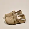 Zapatos Birkenstock de Estilo Coreano Simples de Suela Gruesa para Mujer, Zapatos Antideslizantes de Otoño e Invierno, Zapatos de Algodón Perezosos, Zapatos para Mujer con Puntera y Felpa