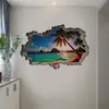 Pegatinas de Pared con Paisaje Marino Estéreo 3D Transfronterizas Fondo de Pared para Sofá y Mesita de Noche Mural de Decoración del Hogar Autoadhesivo