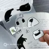 Estilo Coreano Ins Gatinho de Gelatina Gatinho Torto Guka 5D Gelatina Decorativa Adesivo para Capa de Celular DIY Tablet Decoração à Prova d'Água