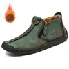 Botas Martin para Hombre Transfronterizas de Punto Otoño e Invierno Nuevas Talla Grande con Cremallera Botas de Hombre Casual para Exteriores Botas de Trabajo Cosidas a Mano