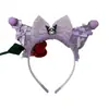 Nova Tiara Kuromi Infantil Tiara Trançada Sanrio para Meninas Acessórios de Cabelo de Princesa Peruca com Coroa Adorno de Cabeça com Fitas