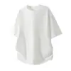 Nova Camiseta Masculina Simples de Cor Sólida com Manga Curta 2026, Estilo Japonês Caimento Solto, Tamanho Grande, Gola Redonda Casual, Top Masculino