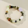 Pulsera de cerámica de Jingdezhen, nueva y que no se decolora, para estudiantes mujeres, pulsera de cuentas de estilo antiguo, pulsera de cerámica fresca y moderna