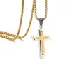 Producto de comercio electrónico transfronterizo: Colgante de cruz, elegante y sencillo colgante de acero inoxidable estilo inglés, collar de acero inoxidable para hombre