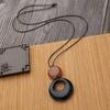 Colar de Corda Preta de Pedra Ágata Preta Natural Novo Chinoiserie Acessível Luxo Nicho High-End Pingente Longo Corrente de Suéter Acessórios