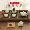 Bandeja de té sencilla de estilo japonés, bandeja de madera maciza para el hogar, mesa de té de almacenamiento, mesa de té de tatami, posavasos, soporte para té, bandeja de té, juego