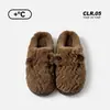 Chinelos de Algodão para Casal de Inverno Femininos de Inverno para Casa com Plus Veludo Quente Pelúcia Podem Ser Usados Fora Antiderrapantes Domésticos Pelúcia Chinelos Masculinos