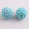 20mm cor feito à mão crochê lã contas de madeira bola de crochê bola de madeira lã acessório de brinquedo para dentes atacado