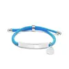 Pulsera Personalizada con Logo de Publicidad Transfronteriza, Pulsera Trenzada de Acero de Titanio Grabado con Corazón Diagonal Multicolor para Regalo Navideño