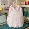 Mochila Versátil Estilo Coreano para Chicas de Secundaria, Lunares, Color Macarrón Fresco y Ligero, Ultraligera, Resistente al Agua, Bolsa Escolar para Niñas