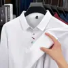 Transmissão ao vivo mais vendido camisa polo masculina de manga comprida outono novo estilo moda casual cor sólida gola lapela manga comprida camiseta top masculino