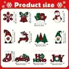 Set Navideño Retro de Madera de 24 Piezas Copo de Nieve Enano Muñeco de Nieve Árbol Colgante de Decoración Navideña Festiva