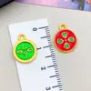 Estilo Chino DIY Oro Mate Antiguo Cinco Caminos Dios de la Riqueza Colgante Pequeño Azul Quemado Goteo de Aceite Accesorios para Pulseras Aleación de Zinc Joyería