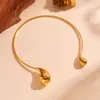 Pingente de Coração em Aço Titânio Rosa Degradê com Borda Dourada Estilo Europeu e Americano para Mulheres, Colar Elegante em Aço Inoxidável em Formato de Coração