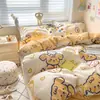 Conjunto de quatro peças espessado escovado Classe A lençol de cama de algodão fresco lavado fronha capa de edredom conjunto de três peças para dormitório de estudante capa de edredom