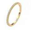 Anel Liso de Prata Esterlina 925 Anel com Fileira de Diamantes Moissanite Anel Feminino Simples Moda Versátil Anel Elegante Estilo Ins Anel de Dedo