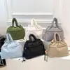 Mochila Casual Nova Personalizada pelo Fabricante, Bolsa Nuvem Fashion, Bolsa de Nylon Fofa Preenchida com Algodão, Bolsa de Ombro com Cordão para Mulheres