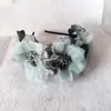 Acessórios de Cabeça Transfronteiriços Guirlanda Artificial Noiva Tela Grande Gaze Flor Faixa de Cabelo para Meninas Rolo de Cabelo Núcleo de Flor Faixa de Cabelo com Flor Acessórios de Cabelo para Performance