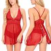 Europa y los Estados Unidos nuevos fabricantes al por mayor de comercio exterior Europa y los Estados Unidos ropa interior sexy sexy transparente de encaje de malla colgando cuello pijamas sexys