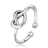 Anillo Abierto de Plata de Ley 925, Anillo Liso Simple con Forma de Corazón, Moda Coreana Exquisita Joyería Hueca de Plata de Ley al por Mayor