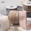 Cinta de Terciopelo Suave Copo de Nieve Tela Cepillada Retro Nostálgica Lazo de Tela Lazo Decorativo Cinta para el Cabello Cinta con Adorno de Encaje