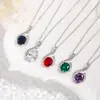 Venta Caliente Transfronteriza de Amazon Collar Simple de Lujo Ligero para Mujer Piedra Estrella Irregular de Alta Calidad con Forma de S Colgante de Gema de Color Europeo y Americano