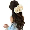 Pinza para el pelo de plátano brillante extra grande con volantes para mujer, hace que la cara parezca más pequeña, pinza de tiburón de alta gama para cabello grueso