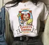 Camiseta Estampada Gráfica Chucky Moda Streetwear Casual Gola Redonda Manga Curta Tamanho Grande Feminina