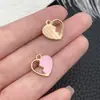 30 nuevos dijes de corazón rosa de gota de aceite para el Día de San Valentín, amor, rosa, accesorios para pulsera y collar DIY