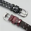 En Stock Nuevo Diseño Hueco Vintage Cinturón de Cuero Genuino para Mujer Versátil Hebilla Única Cinturón Ancho